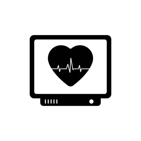 Icono Pantalla Del Monitor Cardíaco Ilustración Vectorial Latido Del Corazón — Vector de stock