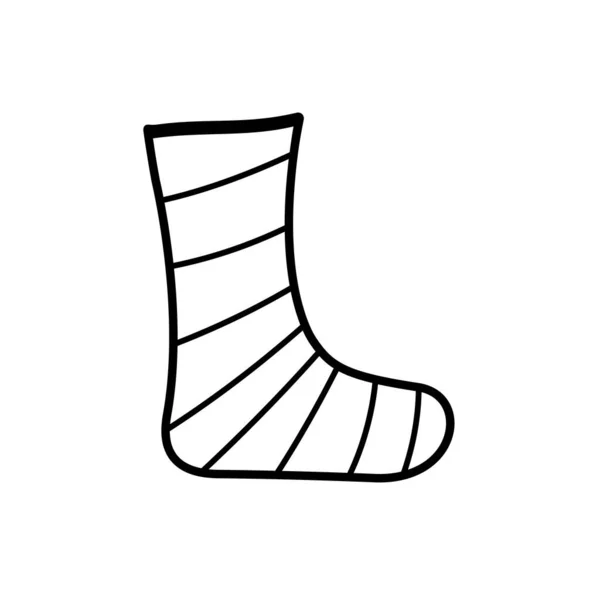 Восстановлена Икона Перевязанной Ноги Векторная Иллюстрация Перелома Травмы Ноги Проектировании — стоковый вектор