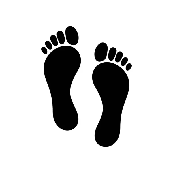 Значок Отпечатка Ноги Векторная Иллюстрация Символ Босых Ног Белом Фоне Стоковый вектор