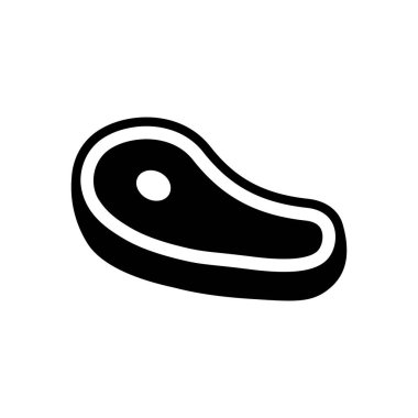 Biftek ikonu. Sığır pirzolasının vektör çizimi. Izgara et sembolü.