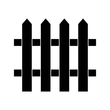 Çit simgesi. Keskin üçgen kapaklı ahşap bir çitin vektör çizimi.