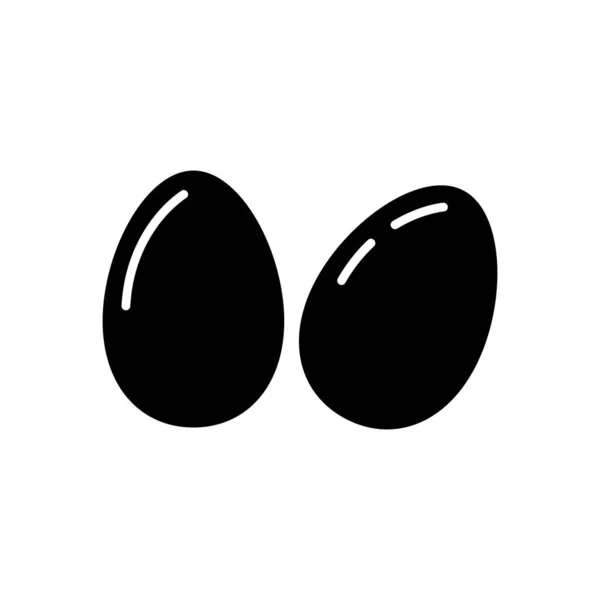 Иконка Яйца Черно Белая Векторная Иллюстрация Куриное Яйцо — стоковый вектор