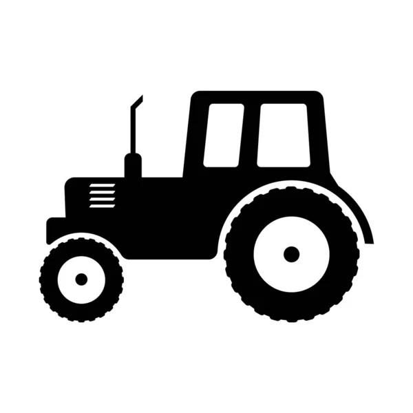 Ícone Tractor Vetor Preto Branco Ilustração Fazenda Transporte — Vetor de Stock