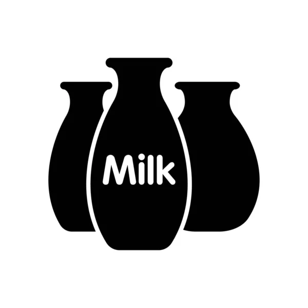 Retro Milk Jug Icon Black White Vector Illustration — Stock Vector