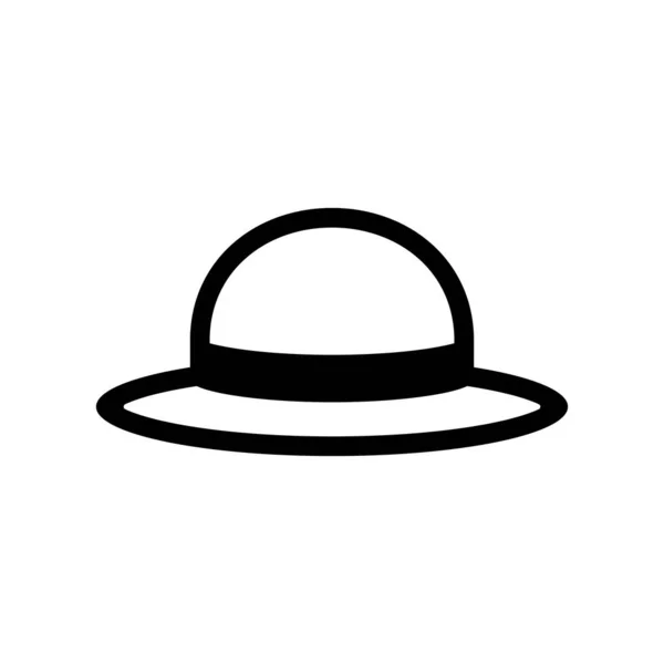 Значок Шляпы Соломенная Шляпа Головной Убор Защиты Солнца Векторная Иллюстрация — стоковый вектор