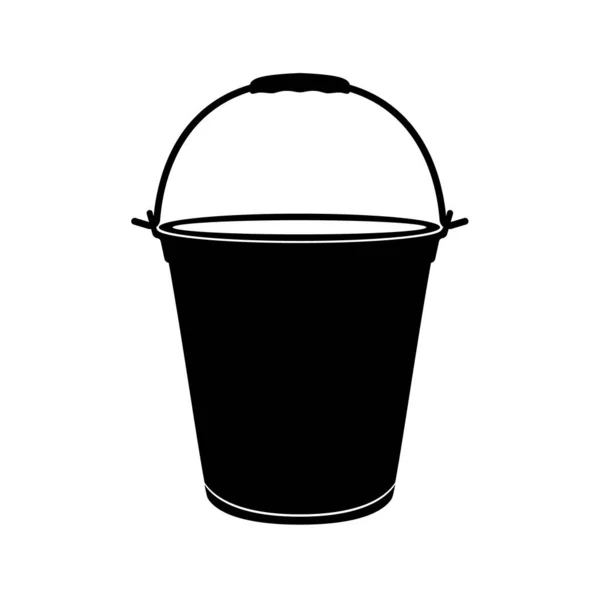 Bucket Icon Black White Vector Illustration Bucket Handle — Stock Vector