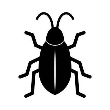 Böcek simgesi. Siyah ve beyaz vektör illüstrasyon böcek doğası