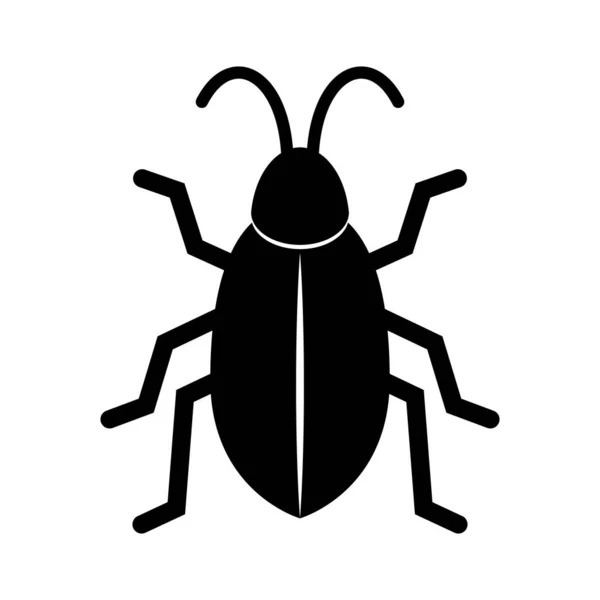 Icône Bug Illustration Vectorielle Noir Blanc Insecte Nature — Image vectorielle