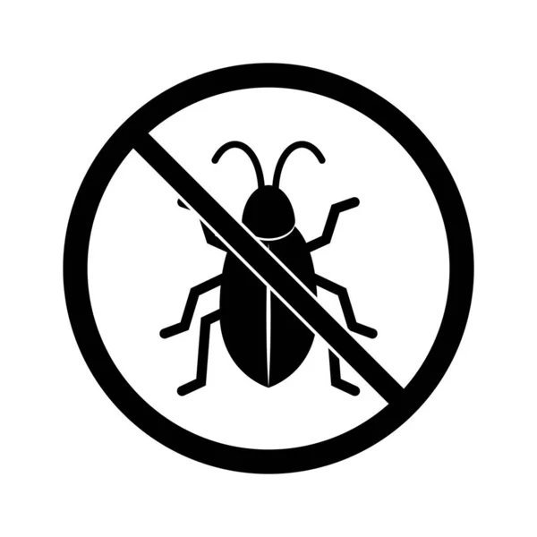 Žádná Ikona Chyby Černá Bílá Vektorová Ilustrace Hmyz Příroda — Stockový vektor