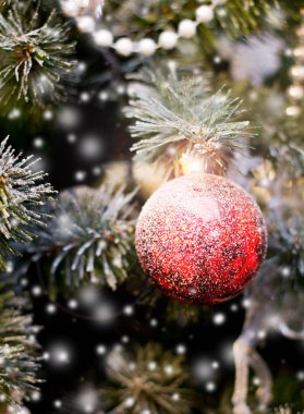 Kırmızı Noel top kompozisyon,