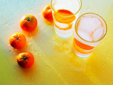 mandalina, temiz, su ile soğuk yaz Limonata Detoks buz