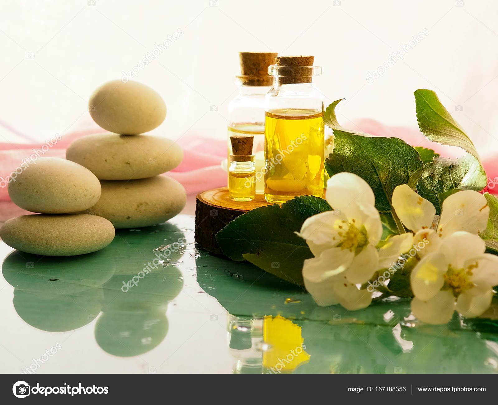 Bottle Aroma Essential Oil Spa Natural Fragrance Oil Dry Flower Stock Photo Image By C Byallasaa
