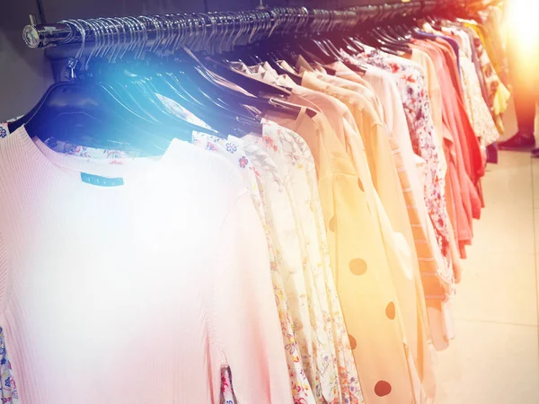 Colored Clothes Hangers Blurry Flare — Stock Photo, Image