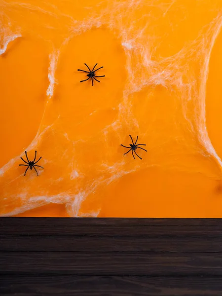 Concept Halloween Spider Webs Bats Orange Background Ready Installation Royalty Free Stock Photos