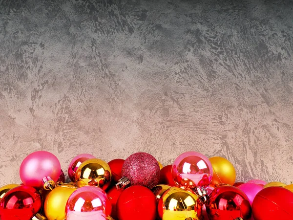 Labdát karácsonyi díszek, dekoráció, színes golyók, másol hely — Stock Fotó