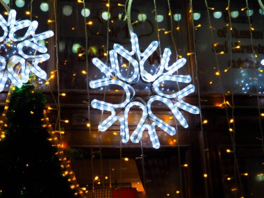 Noel dekorasyon arka plan, Noel ışıkları, bokeh arka plan arka plan