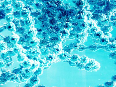 Kabarcıklı mavi boncuklar, Noel kartı, soyutlama