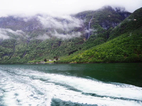 Fiordo Norvegese Geiranger Con Bella Acqua Bellissimo Paesaggio Fiordo Con — Foto Stock