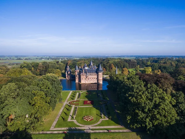 Вид с воздуха на замок Де Хаар, Нидерланды — стоковое фото