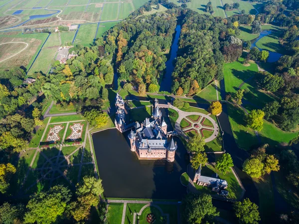 Vista aérea del castillo De Haar, Países Bajos — Foto de Stock