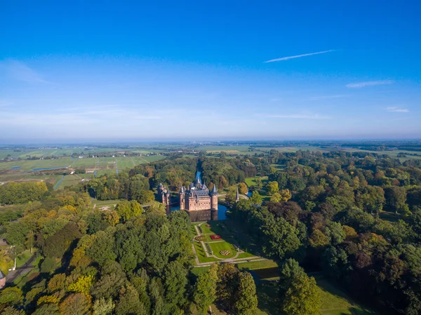 Letecký pohled na hrad De Haar, Nizozemsko — Stock fotografie