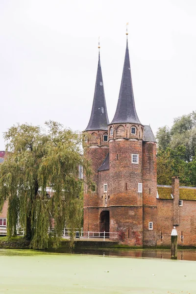 La vista de la Catedral en el casco antiguo de Delft, Países Bajos — Foto de Stock