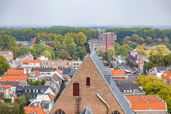 Delft eski şehrin havadan görünümü — Stok fotoğraf