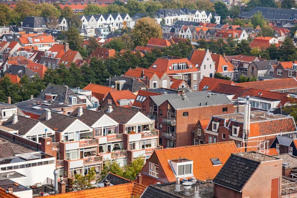 La vista aérea del casco antiguo de Delft — Foto de Stock