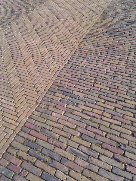 Tijolo, estrada de paralelepípedos na Holanda — Fotografia de Stock