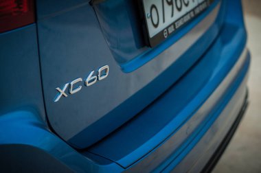 Moskova, Rusya - 20 Mayıs 2017 Volvo Xc60 Polestar, ön görünümü. Yeni Volvo Xc60 Polestar testi. Bu arabada Awd kompakt crossover Suv. T6 motor.