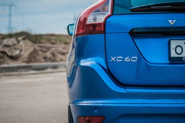 Moskova, Rusya - 20 Mayıs 2017 Volvo Xc60 Polestar, ön görünümü. Yeni Volvo Xc60 Polestar testi. Bu arabada Awd kompakt crossover Suv. T6 motor.