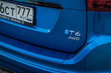 Moskova, Rusya - 20 Mayıs 2017 Volvo Xc60 Polestar, ön görünümü. Yeni Volvo Xc60 Polestar testi. Bu arabada Awd kompakt crossover Suv. T6 motor.