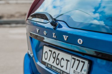 Moskova, Rusya - 20 Mayıs 2017 Volvo Xc60 Polestar, ön görünümü. Yeni Volvo Xc60 Polestar testi. Bu arabada Awd kompakt crossover Suv. T6 motor.