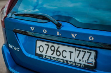 Moskova, Rusya - 20 Mayıs 2017 Volvo Xc60 Polestar, ön görünümü. Yeni Volvo Xc60 Polestar testi. Bu arabada Awd kompakt crossover Suv. T6 motor.