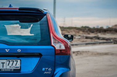 Moskova, Rusya - 20 Mayıs 2017 Volvo Xc60 Polestar, ön görünümü. Yeni Volvo Xc60 Polestar testi. Bu arabada Awd kompakt crossover Suv. T6 motor.