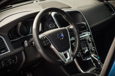 Moskova, Rusya - 20 Mayıs 2017 Volvo Xc60 Polestar, inerior görünümü. Yeni Volvo Xc60 Polestar testi. Bu arabada Awd kompakt crossover Suv. T6 motor.