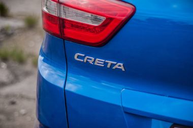 Moskova, Rusya - 25 Haziran 2017 Hyundai Creta / Hyundai ix25, ön görünümü. Yeni Hyundai Creta test / Hyundai ix25. Bu arabada 4wd kompakt crossover Suv. 2.0