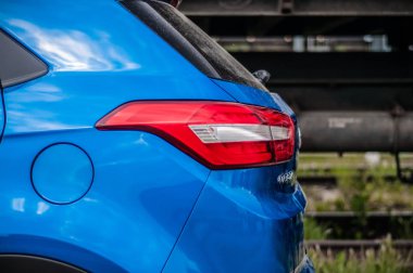 Moskova, Rusya - 25 Haziran 2017 Hyundai Creta / Hyundai ix25, ön görünümü. Yeni Hyundai Creta test / Hyundai ix25. Bu arabada 4wd kompakt crossover Suv. 2.0