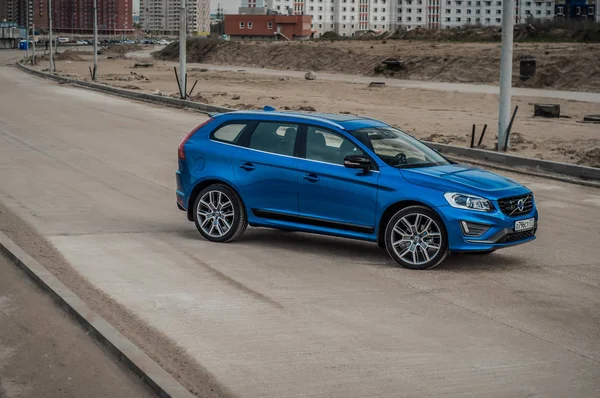 Moskova, Rusya - 20 Mayıs 2017 Volvo Xc60 Polestar, ön görünümü. Yeni Volvo Xc60 Polestar testi. Bu arabada Awd kompakt crossover Suv. T6 motor.