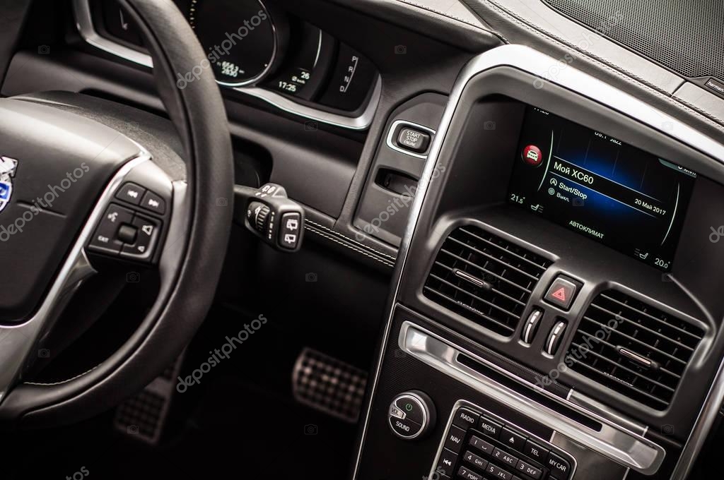 MOSCOW, RUSSIA - MAY 20, 2017 VOLVO XC60 POLESTAR, inerior view. Test of new Volvo XC60 Polestar. This car is AWD compact crossover SUV. T6 engine.