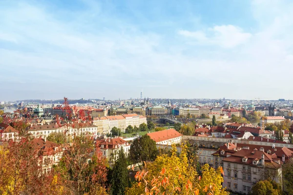 Güzel havadan görünümü | Prague, Çek Cumhuriyeti, Avrupa'nın sonbahar