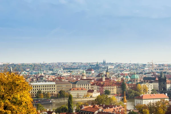 Vue Aérienne Imprenable Sur Ville Prague Automne Prague République Tchèque — Photo