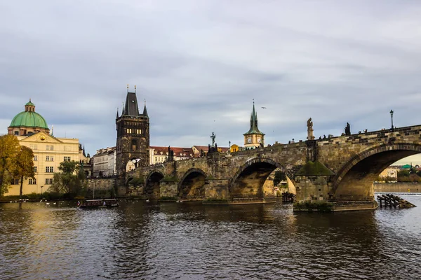 Beautiful Vltava River Autumn Prague Czech Republic Europe — Stock Photo, Image