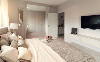 Güzel oda iç ahşap zemin ve yeni lüks Manzaralı