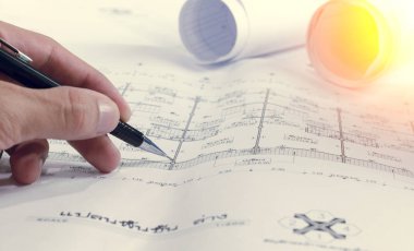 Mimari planlar ve plan rulo ve çizim InStr