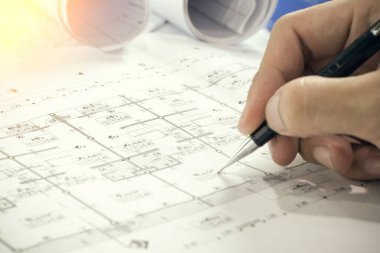 Mimari planlar ve plan rulo ve çizim InStr