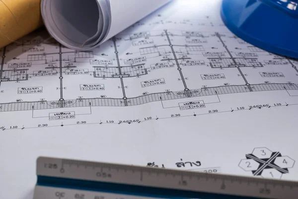 Engineering Diagramm Blaupause Papier Entwurf Projekt Skizze Bogen — Stockfoto