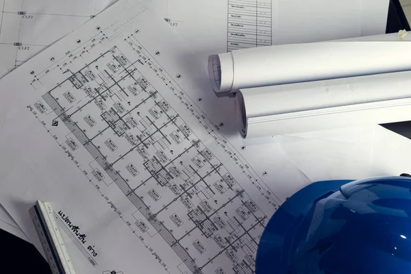 Engineering Diagramm Blaupause Papier Entwurf Projekt Skizze Bogen — Stockfoto