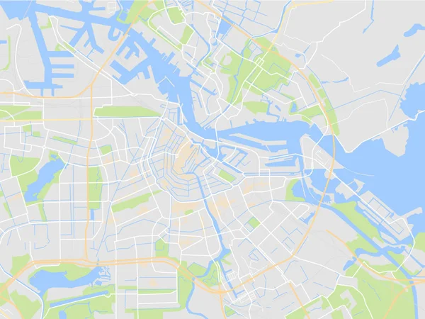 Konst Karta Staden Amsterdam — Stock vektor
