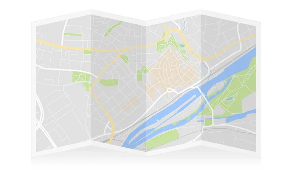 Arte Hermoso Mapa Ciudad — Archivo Imágenes Vectoriales